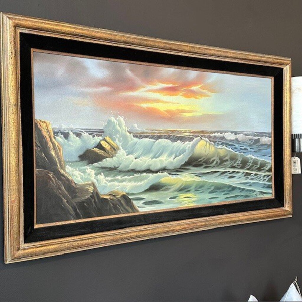 Vintage Ocean Painting By Fota