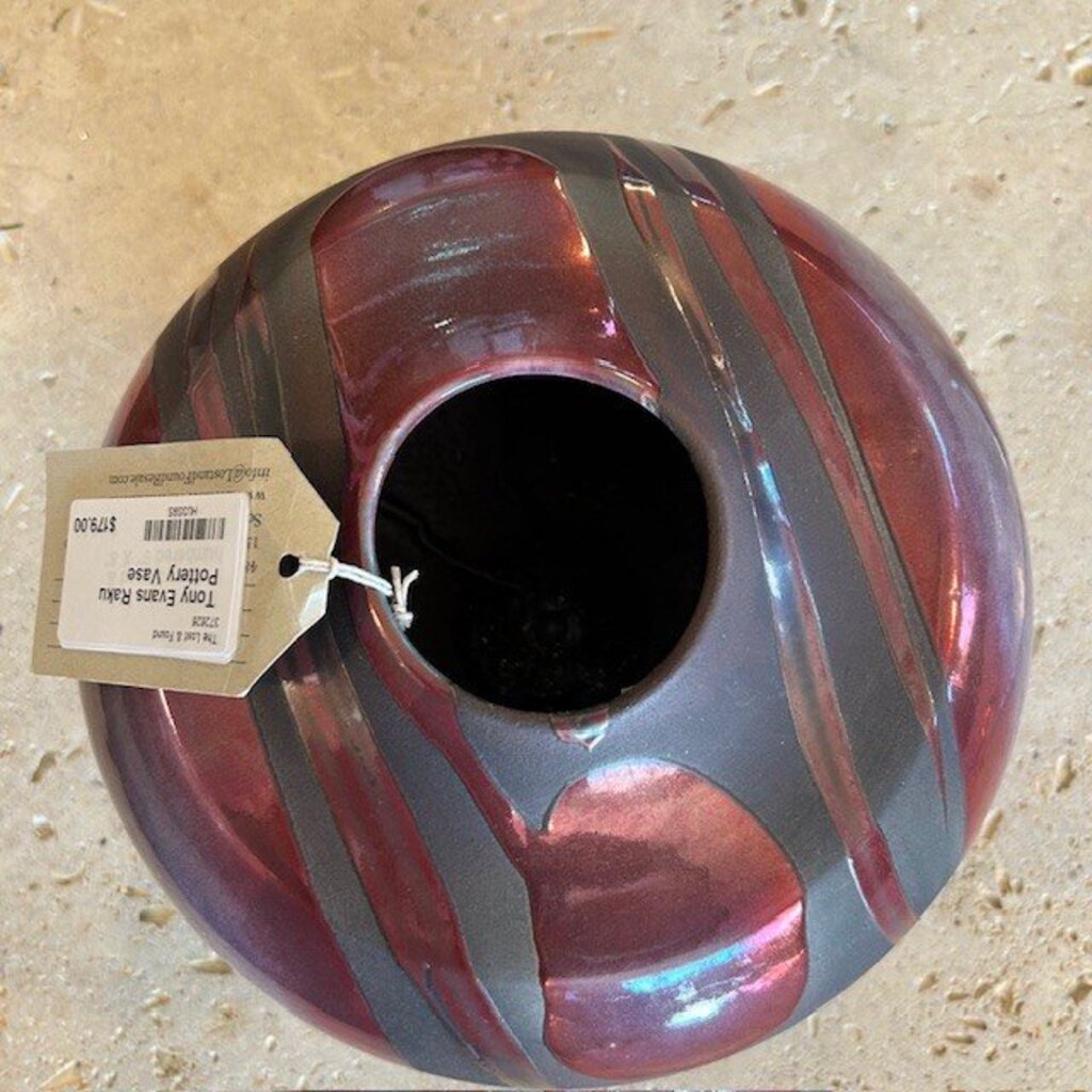 Tony Evans Raku Pottery Vase