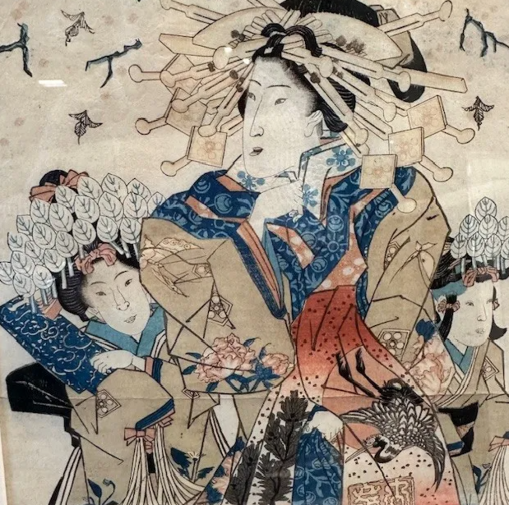 Antique Asian Print by Sencho