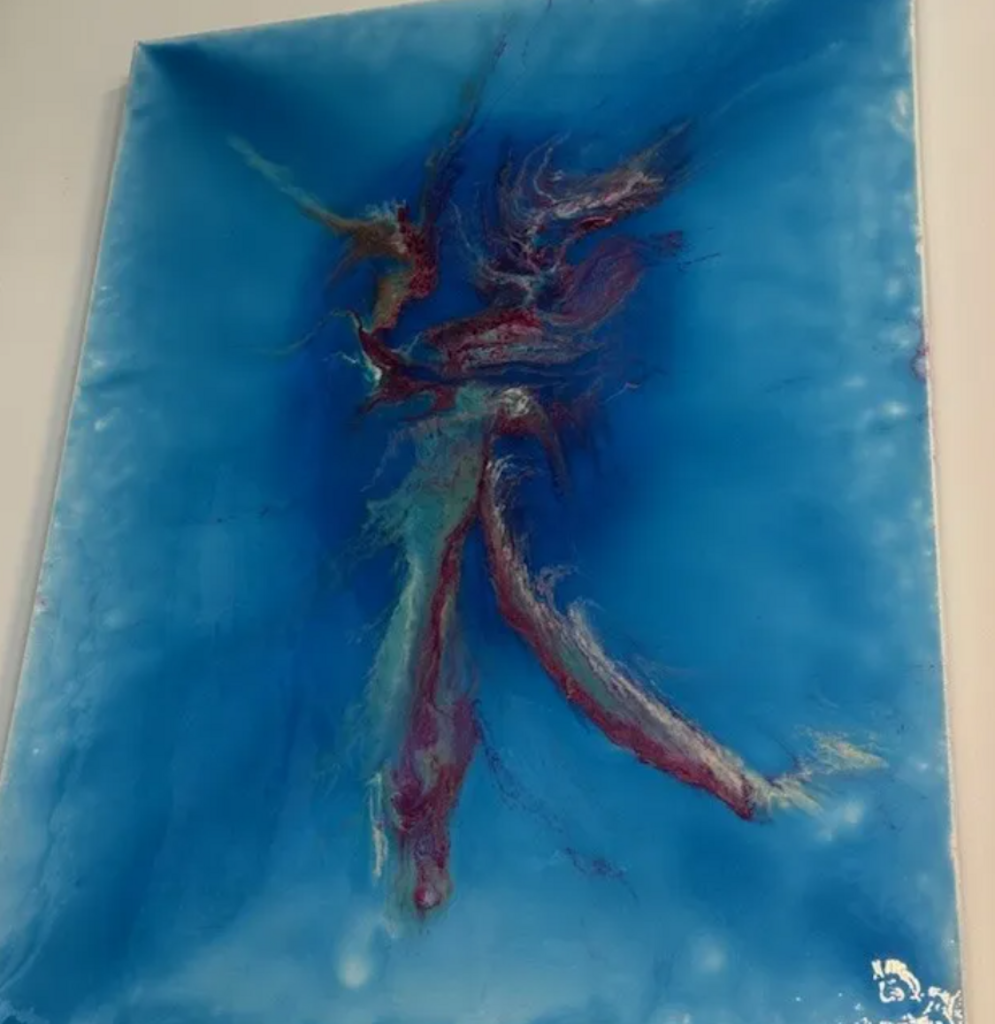 Blue & Magenta Abstract Art by John Ravenda