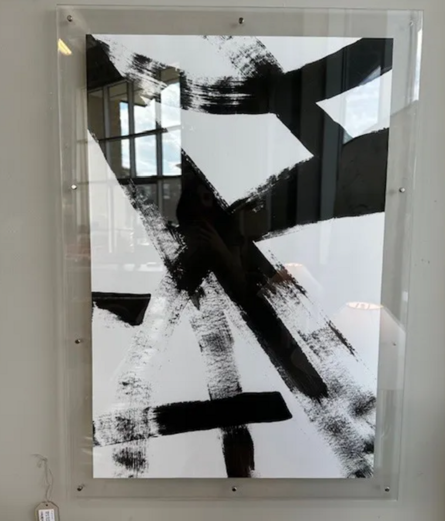 Black Swish Abstract Art In Plexiglass