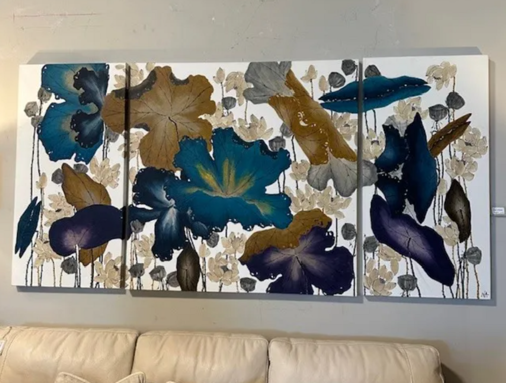 Original Tryptich Art By Nha Vuu- 92X48H