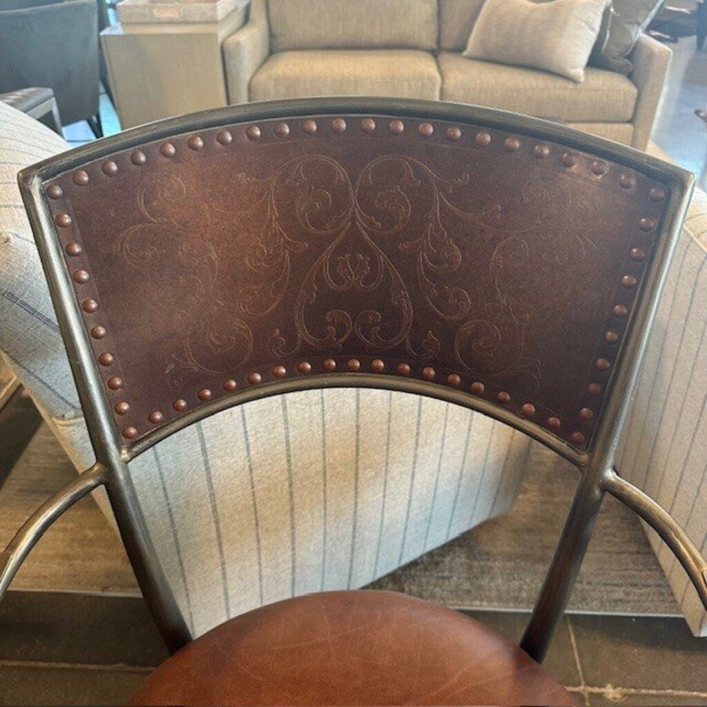 Artistica Leather & Metal Counter Stools - Pair