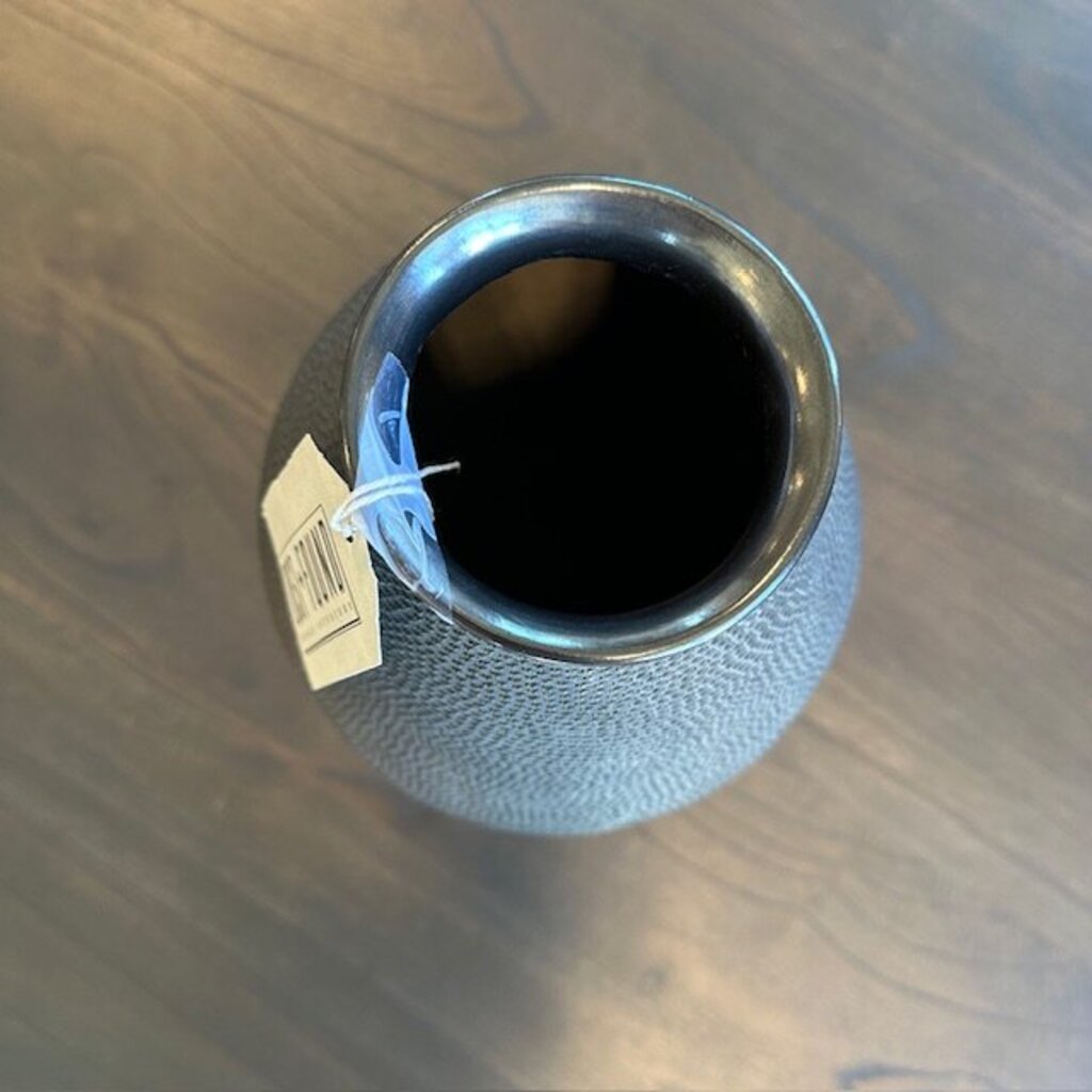 Black Textured Vase Signed by Ismael Sandoval - 14"