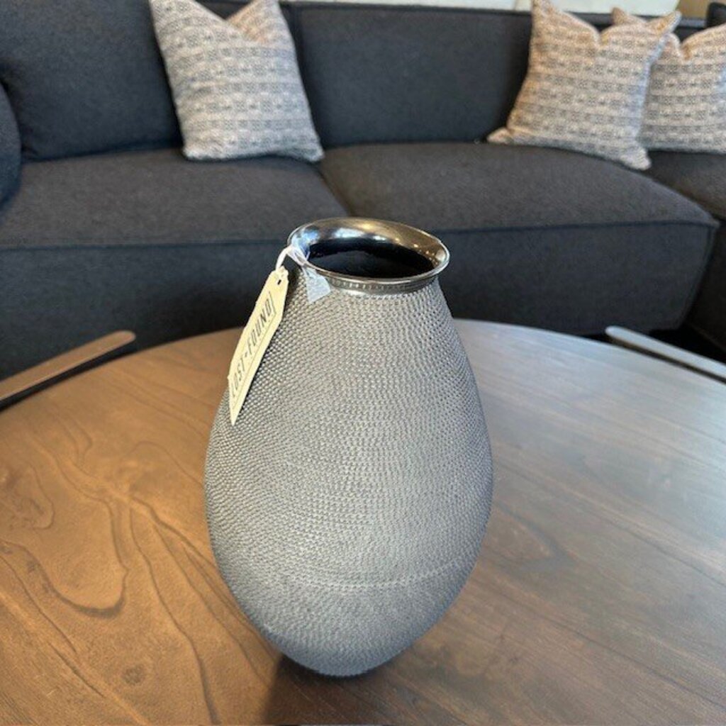 Black Textured Vase Signed by Ismael Sandoval - 14"