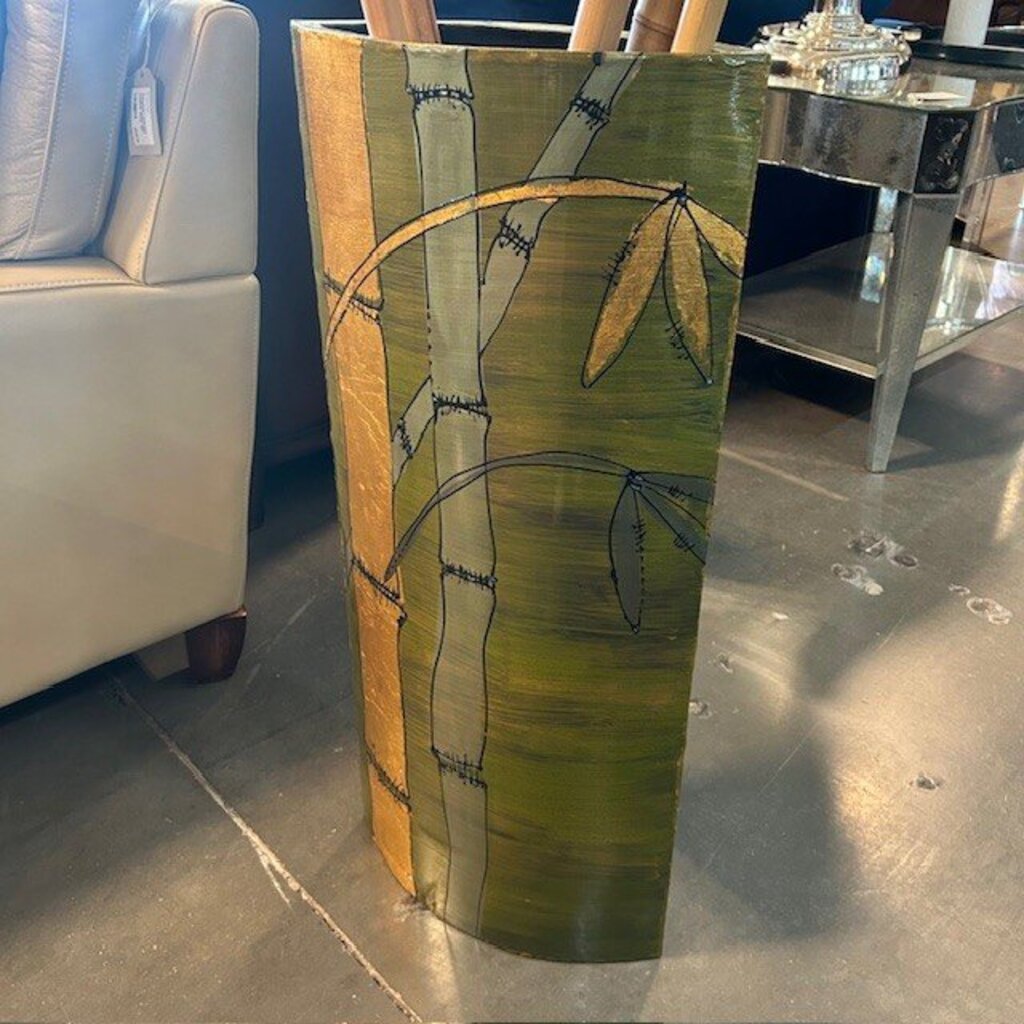 Green Bamboo Vase W/ Bamboo From Latitudes In Lahaina