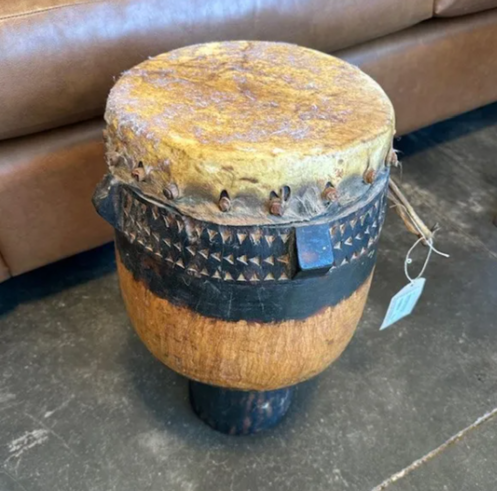 Handmade Wood African Drum- 19"