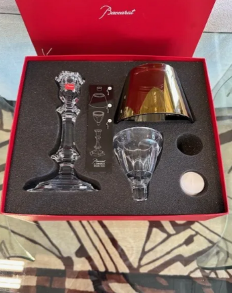 Baccarat Harcourt Our Fire Gold Candlestick
