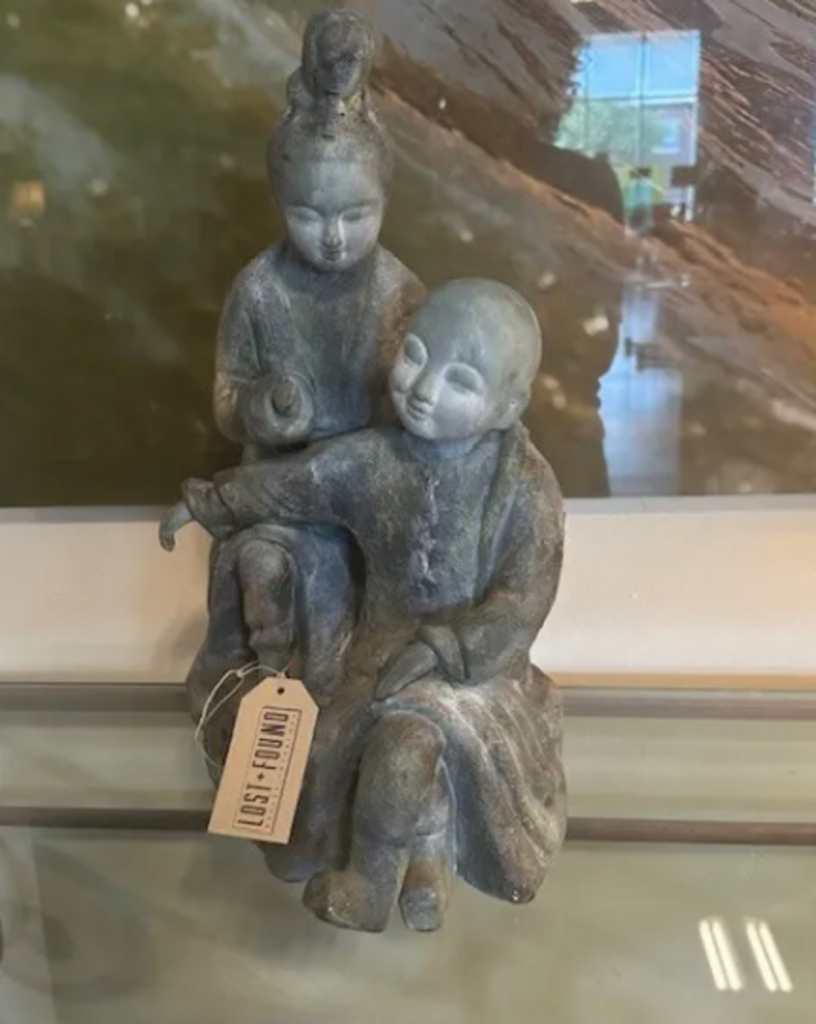 Vintage Asian Patina Sculpture- 18H