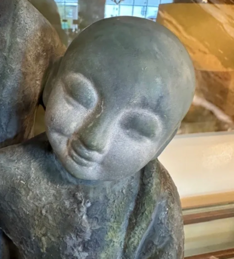 Vintage Asian Patina Sculpture- 18H