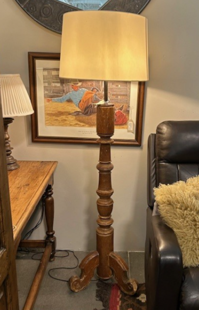 18 C. Italian Wood Floor Lamp- No Shade- 67H