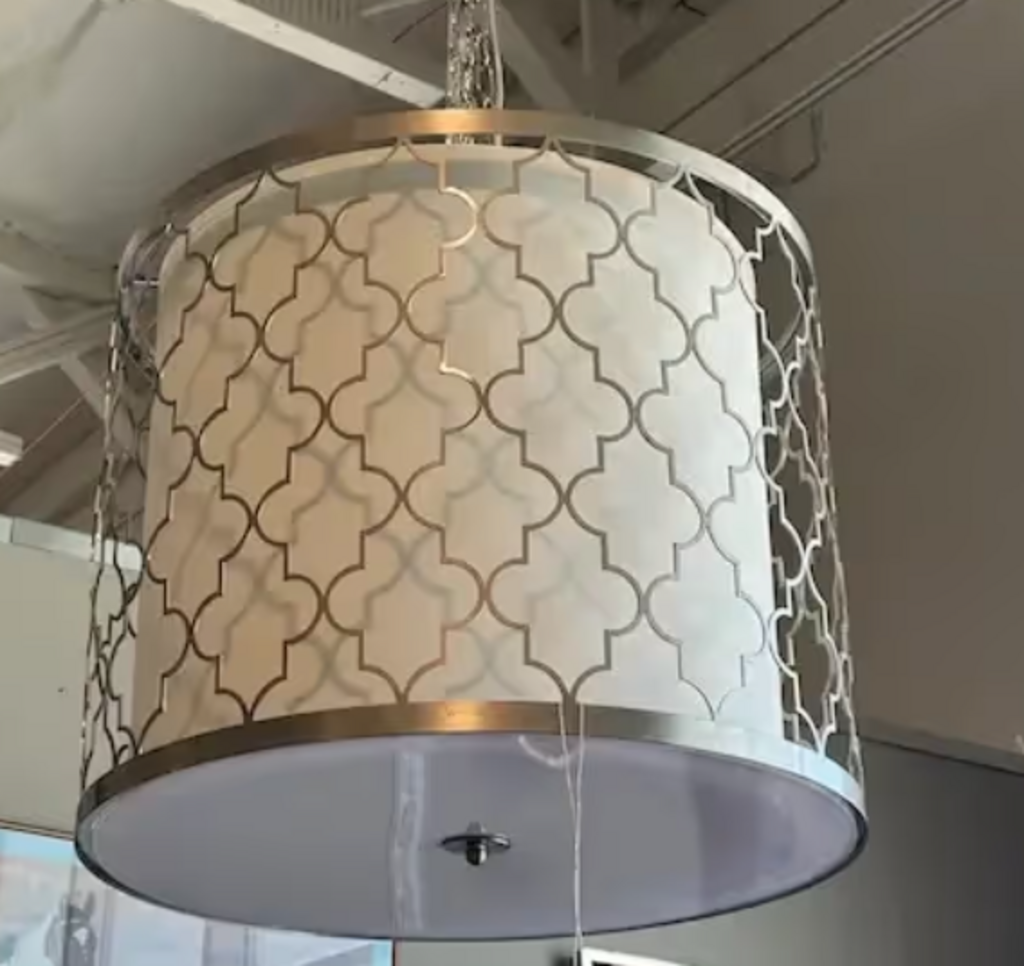 Brushed Nickel Metal Pendant- 22.5WX18.5H