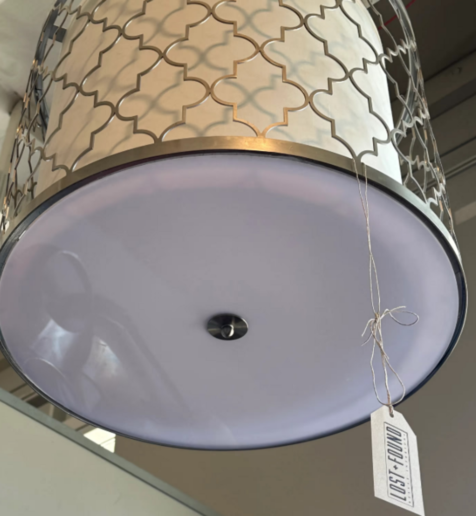 Brushed Nickel Metal Pendant- 22.5WX18.5H