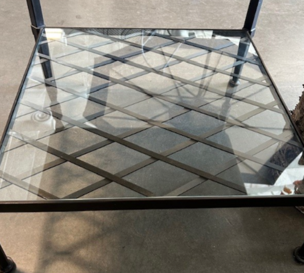Iron & Stone Veneer End Table - 26X26X26