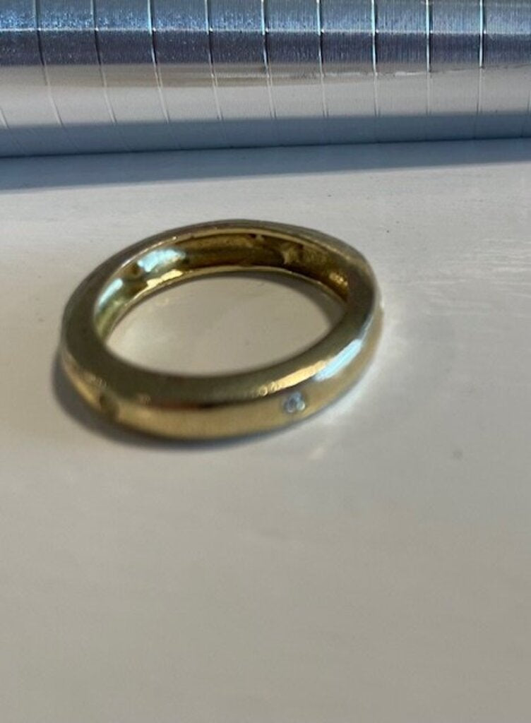 Gilded Stellar Dome Band Gold-Tone Statement Ring - Size 7