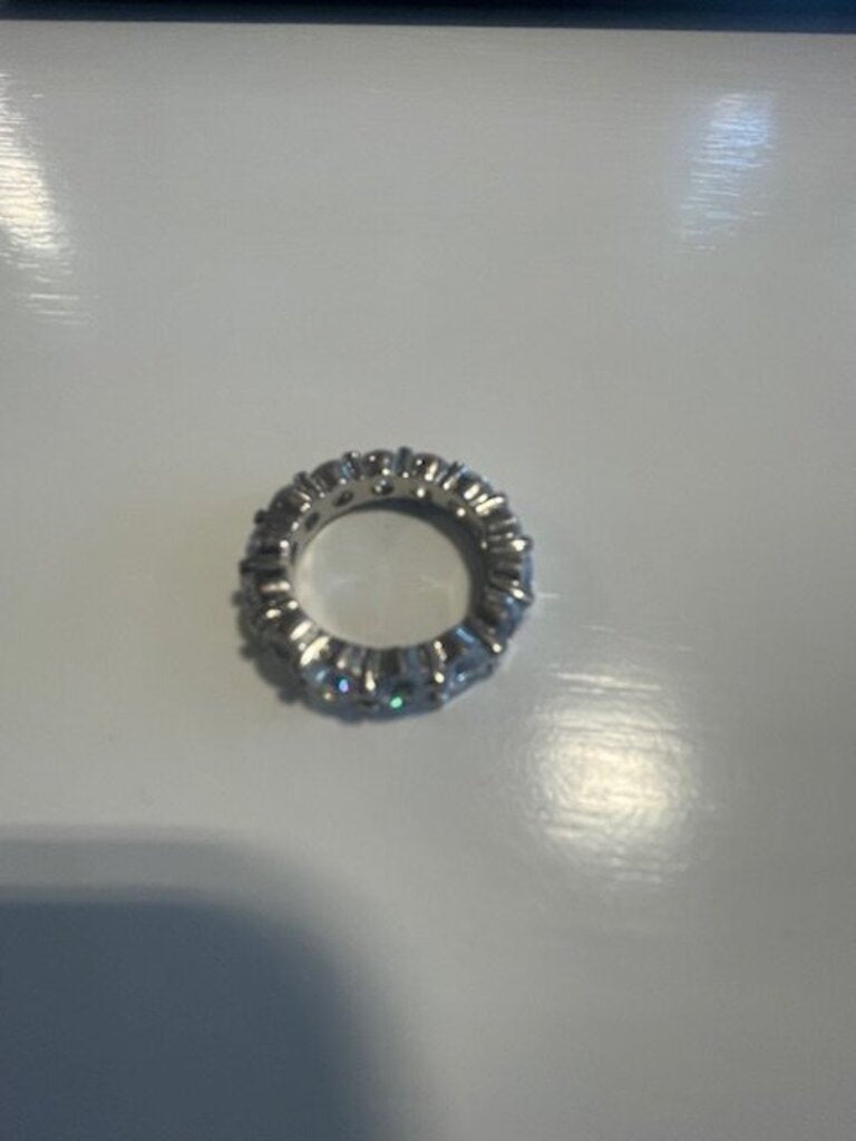 Cubic Zirconia Full Eternity Band Ring - Size 7