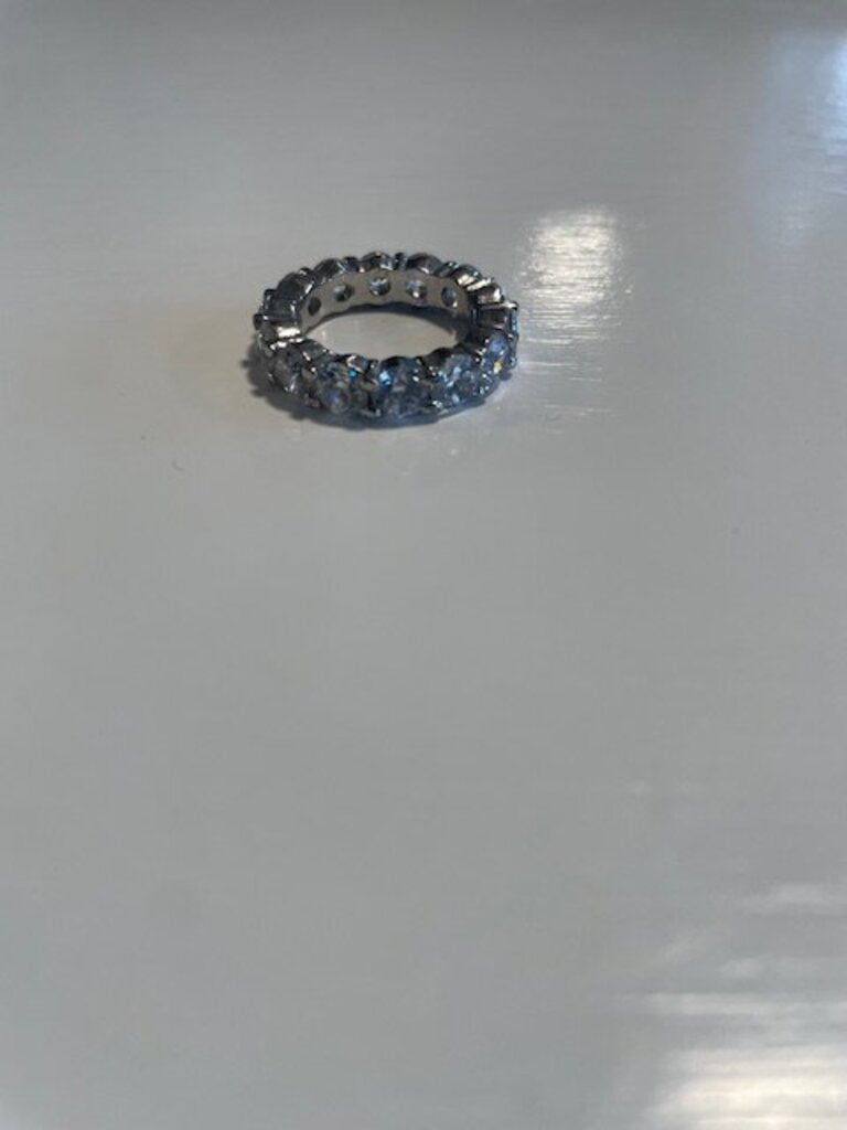 Cubic Zirconia Full Eternity Band Ring - Size 7