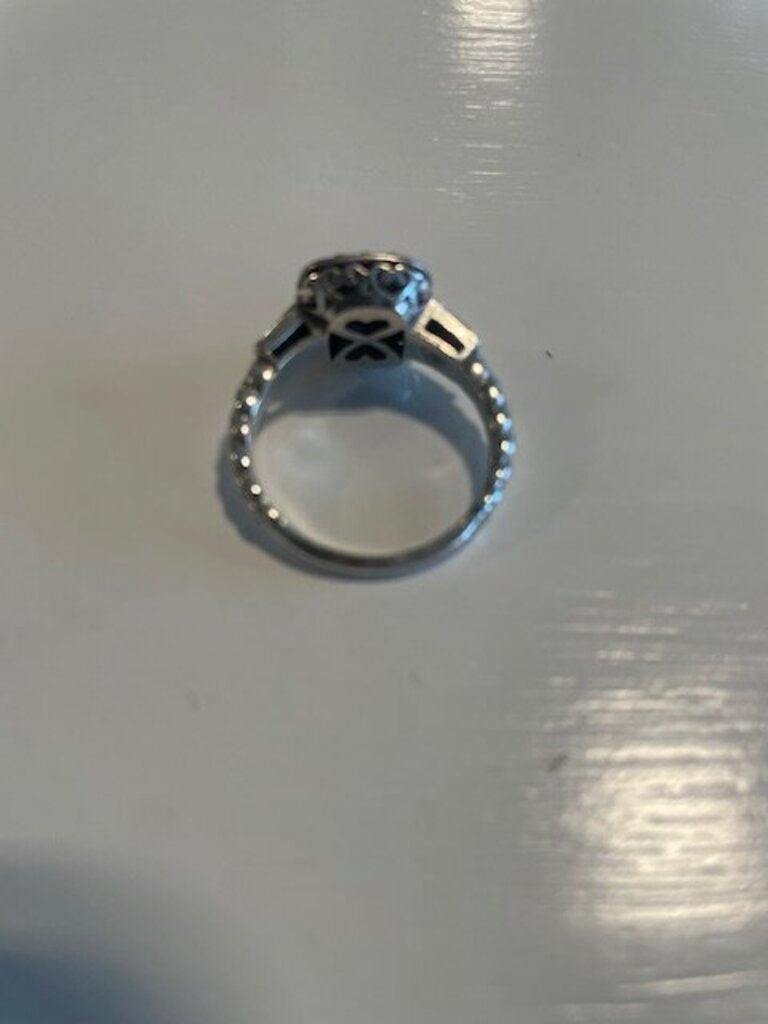 Brighton Halo Silver-Plated Pink Crystal Cocktail Ring - Size 9