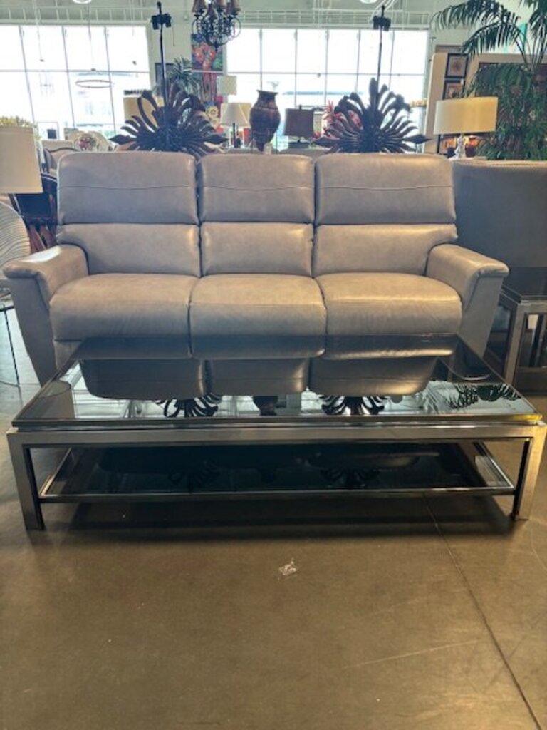 1970s Jean Charles Smoked Glass Coffee Table-63X31.5X15H