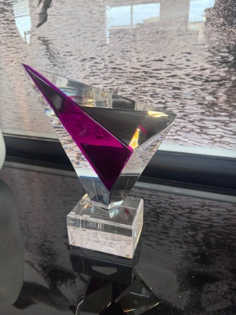 Shlomi Haziza Signed Geometric "Prism" Lucite Sculpture