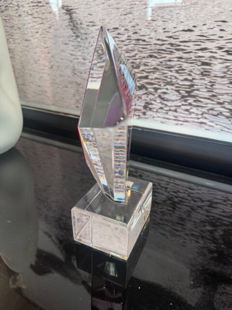 Shlomi Haziza Signed Geometric "Prism" Lucite Sculpture