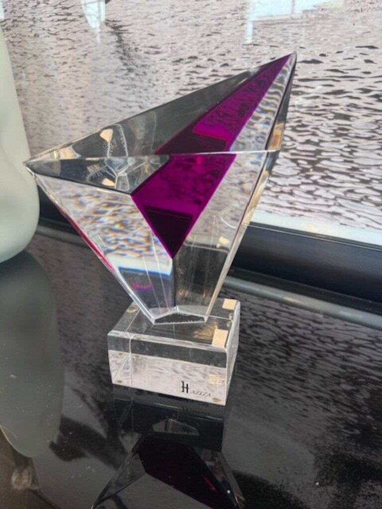 Shlomi Haziza Signed Geometric "Prism" Lucite Sculpture