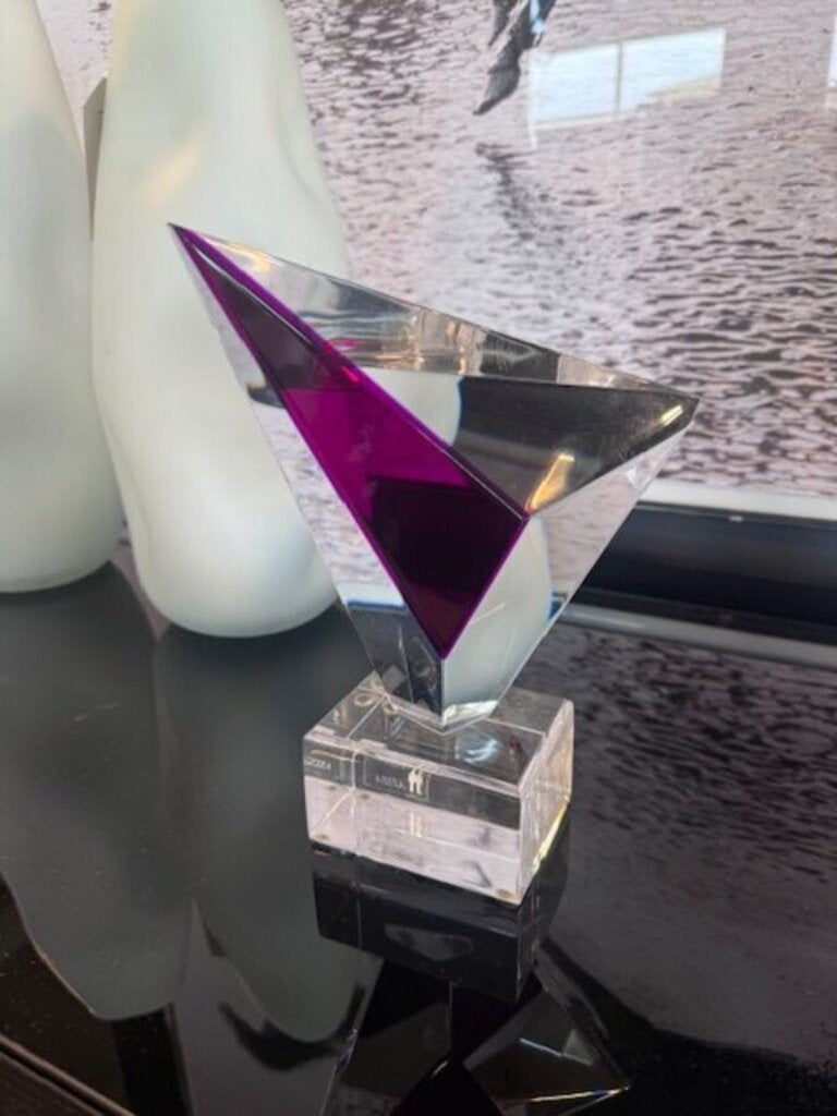 Shlomi Haziza Signed Geometric "Prism" Lucite Sculpture