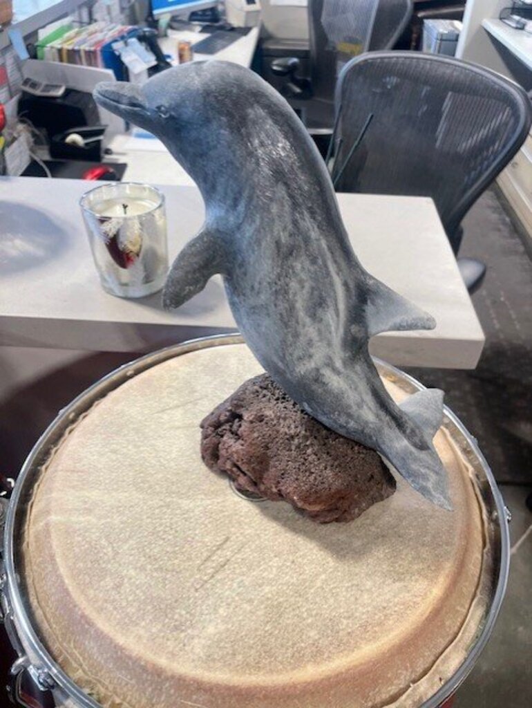 Dolphin on Lava Rock Signe by NW- '93 (890/1006)