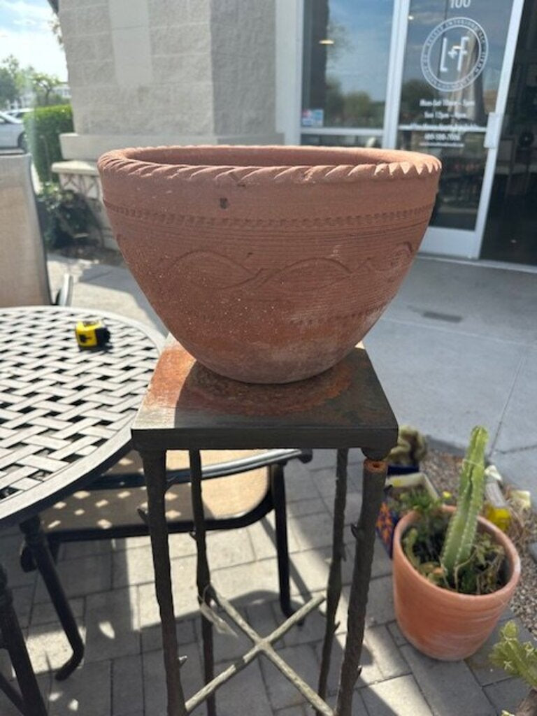 Terracotta Rope Rim Planter- 9H AS IS