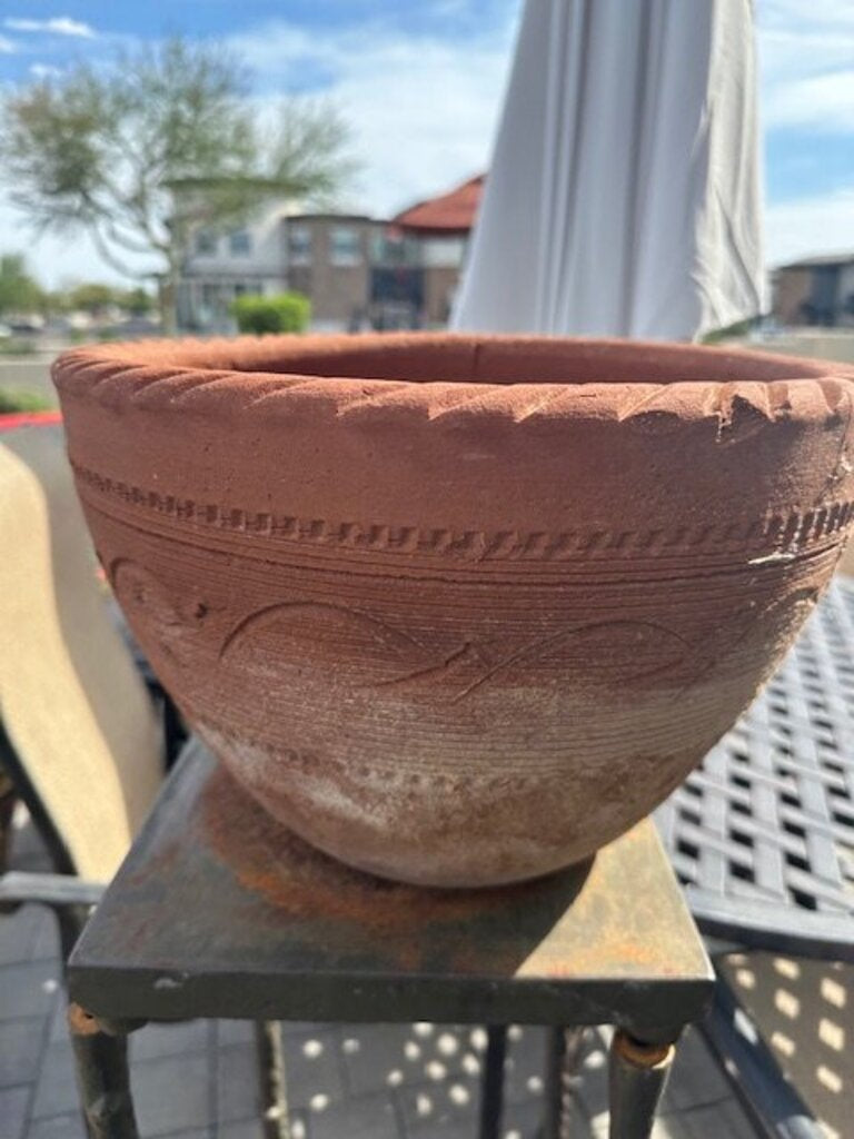 Terracotta Rope Rim Planter- 9H AS IS