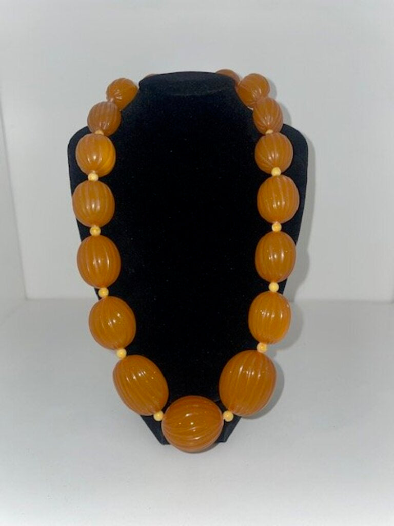 Avon Color Shapes Amber Bead Necklace