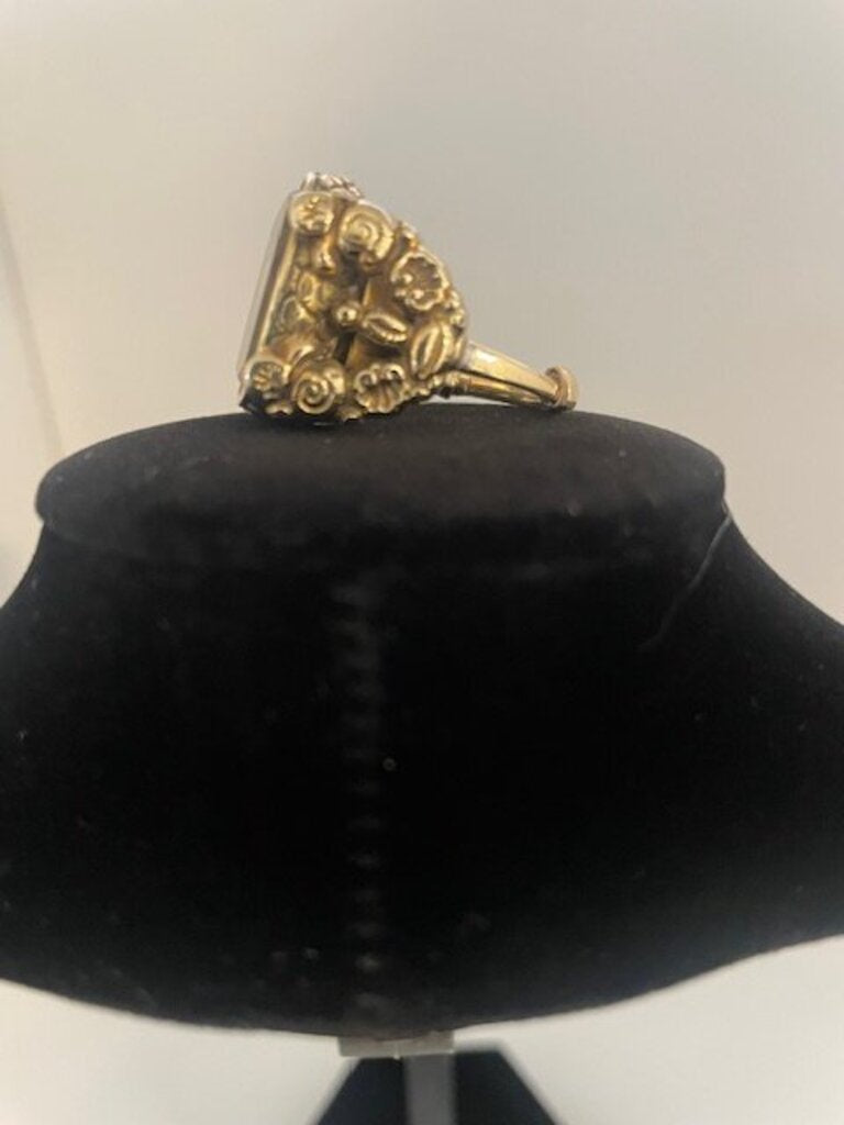 Victorian Antique 14K Gold Citrine Ring - Size 8