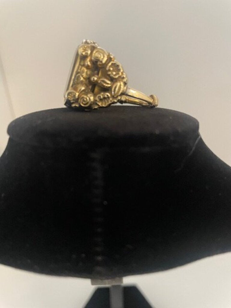 Victorian Antique 14K Gold Citrine Ring - Size 8