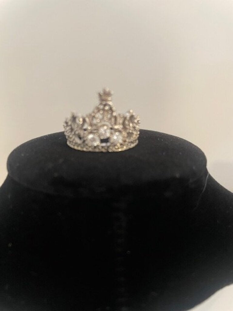 14k White Gold Crown Tiara Ring - Size 6.5