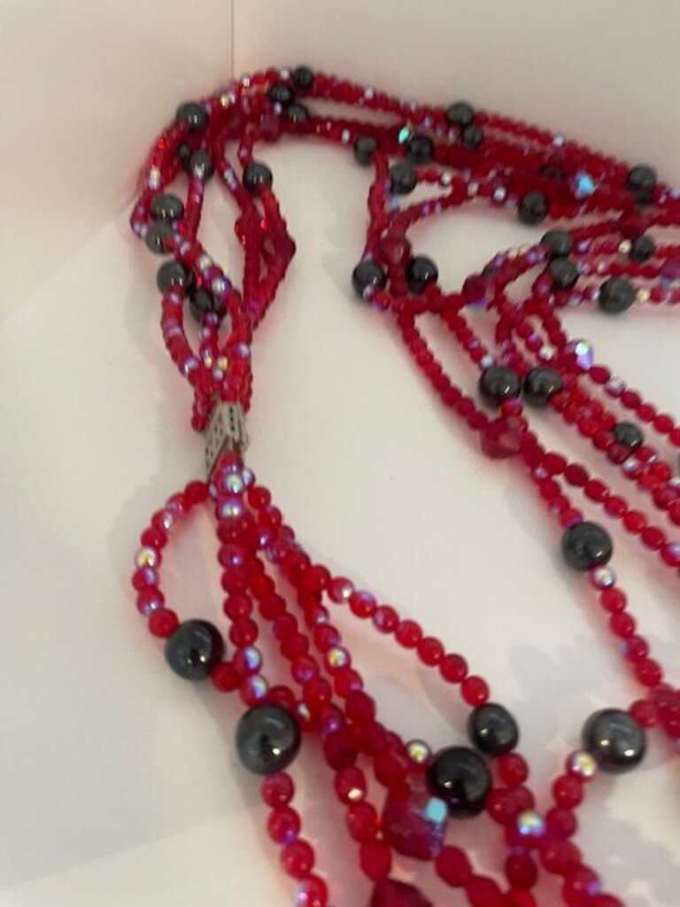 Vintage 1960s Floral Burst Multi-Strand Statement Necklace
