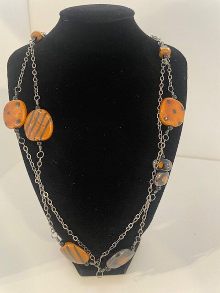 Luxury Lampwork Glass Bead Necklace