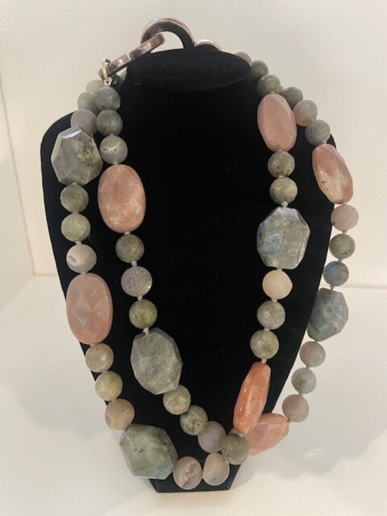 Artisan Multi-Gemstone Opera Length Rope Necklace
