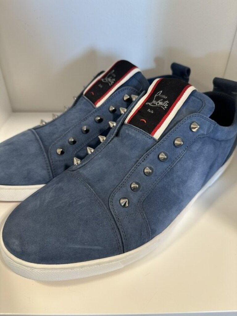 Christian Louboutin F.A.V. Fique A Vontade Marine Suede Sneakers - 14