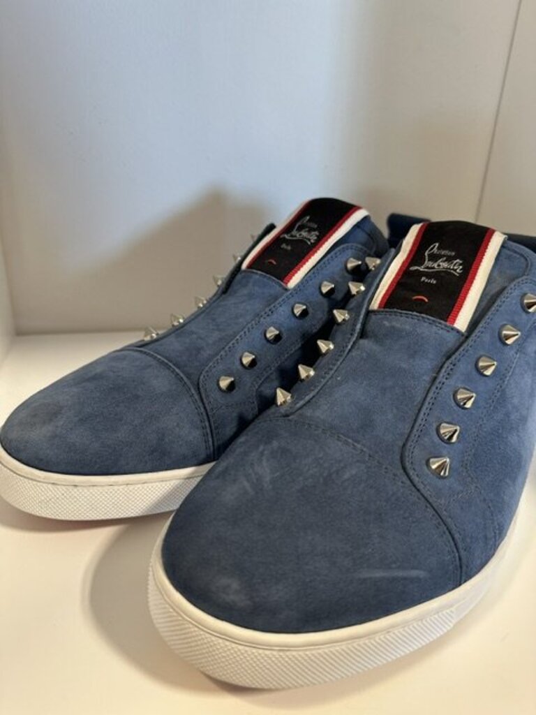 Christian Louboutin F.A.V. Fique A Vontade Marine Suede Sneakers - 14