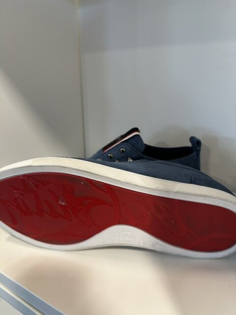 Christian Louboutin F.A.V. Fique A Vontade Marine Suede Sneakers - 14