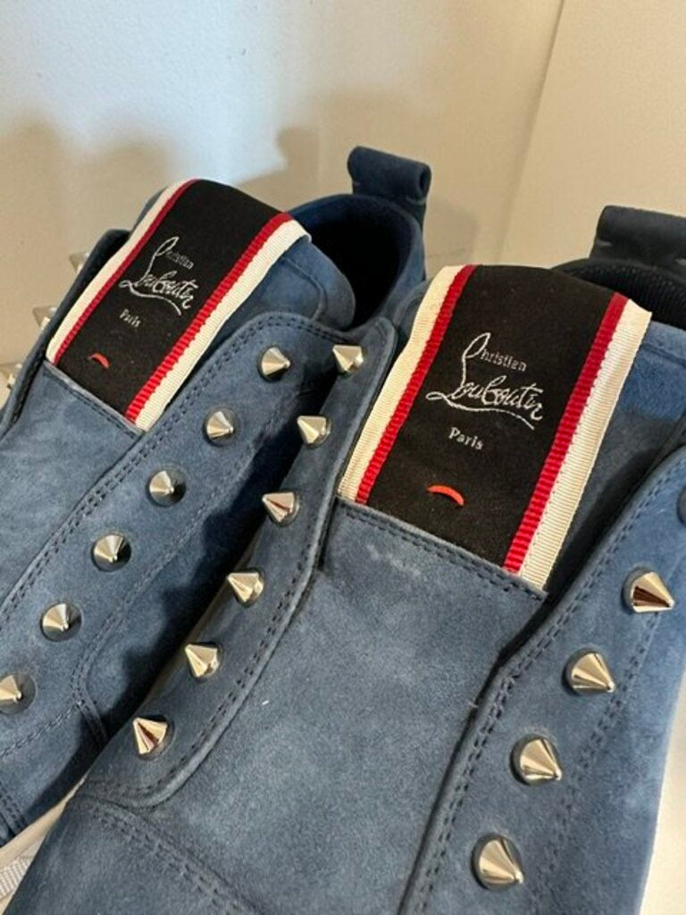 Christian Louboutin F.A.V. Fique A Vontade Marine Suede Sneakers - 14