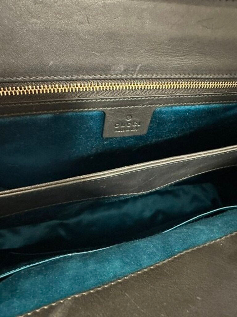 Gucci Ophidia Hibiscus Red Suede Patent Chain Shoulder Bag