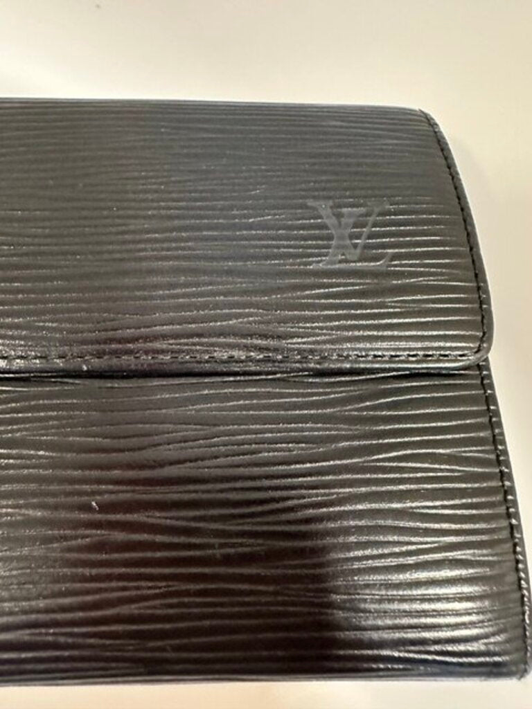 Louis Vuitton Black Epi Leather Sarah Long Flap Wallet