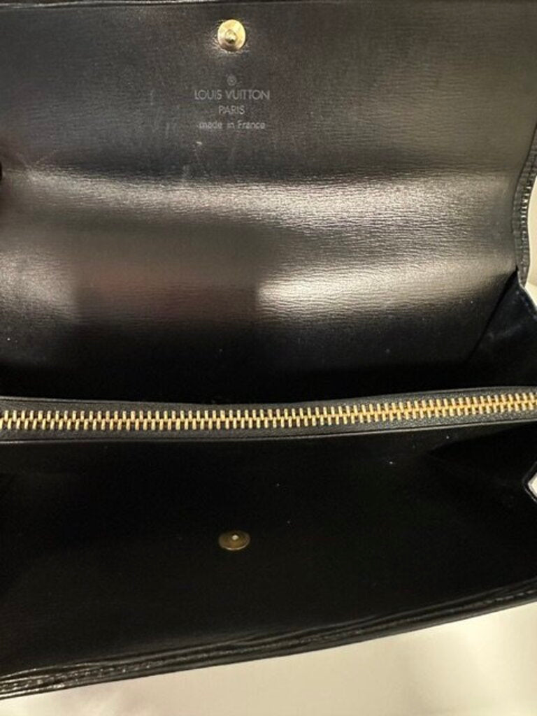 Louis Vuitton Black Epi Leather Sarah Long Flap Wallet