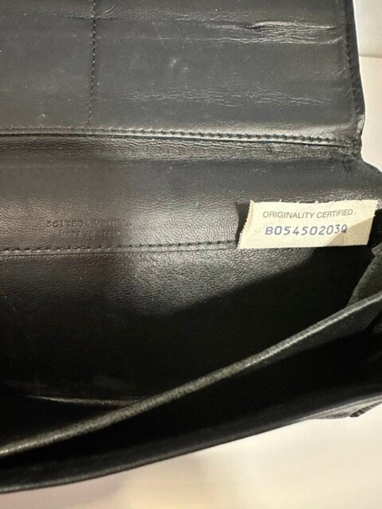 Bottega Veneta Intrecciato Nero Lambskin Nappa Continental Wallet