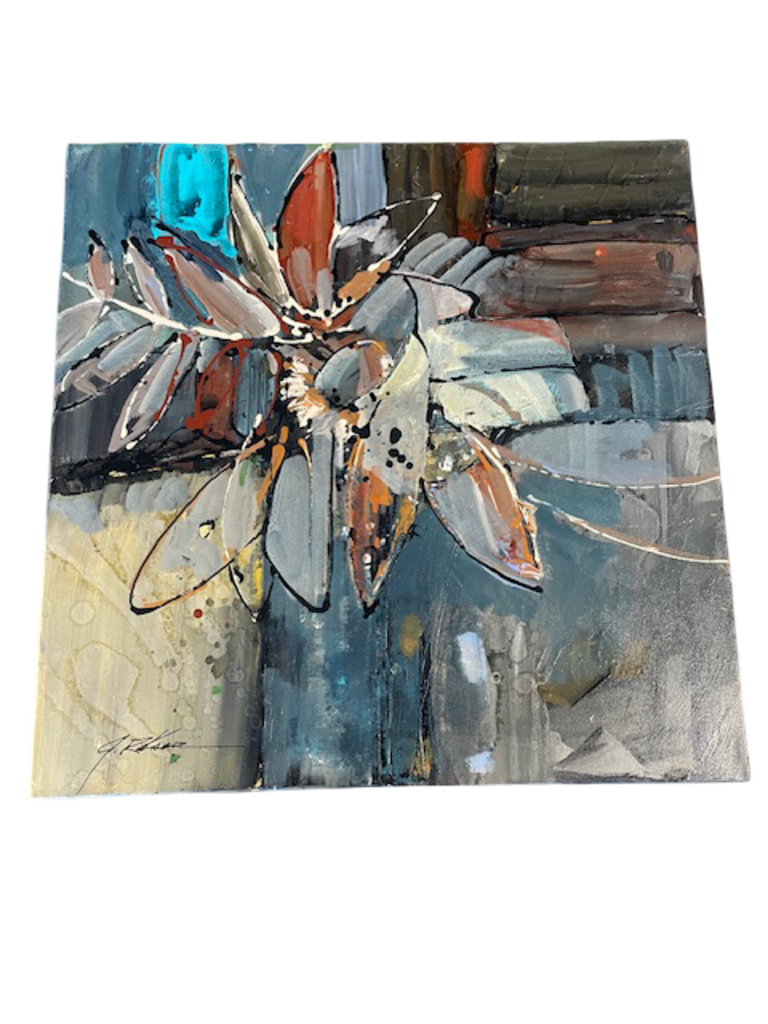 Jack Rickard Original Abstract Floral Art on Canvas - 24x24