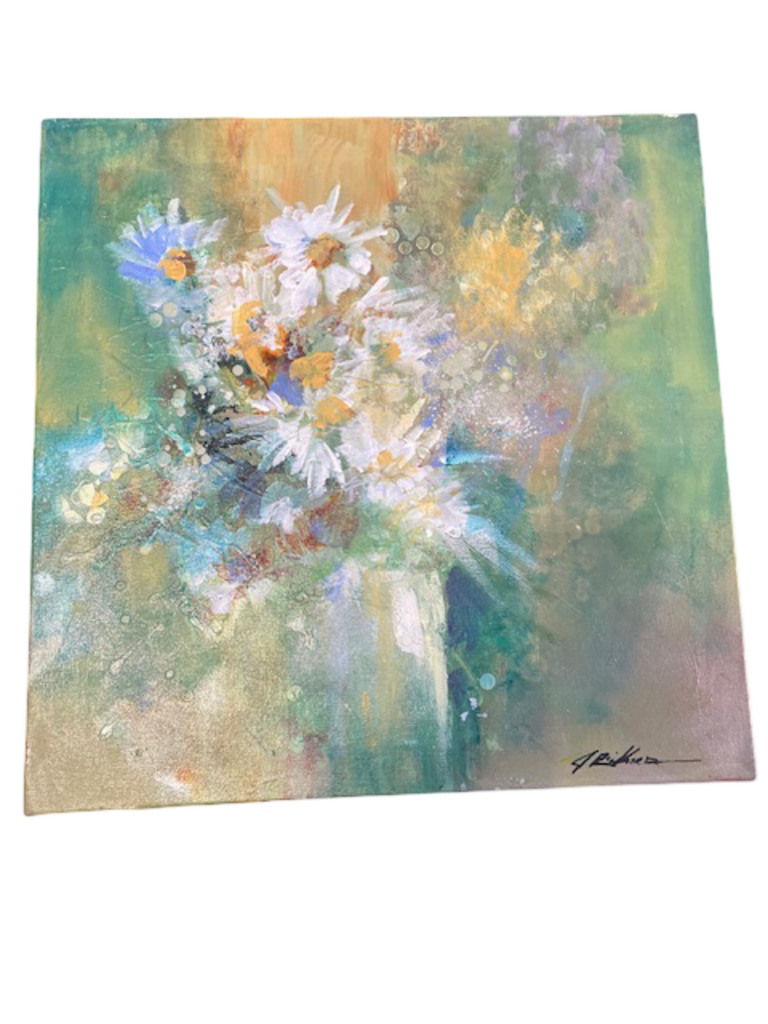Jack Rickard Original Daisy Bouquet Art on Canvas - 20x20