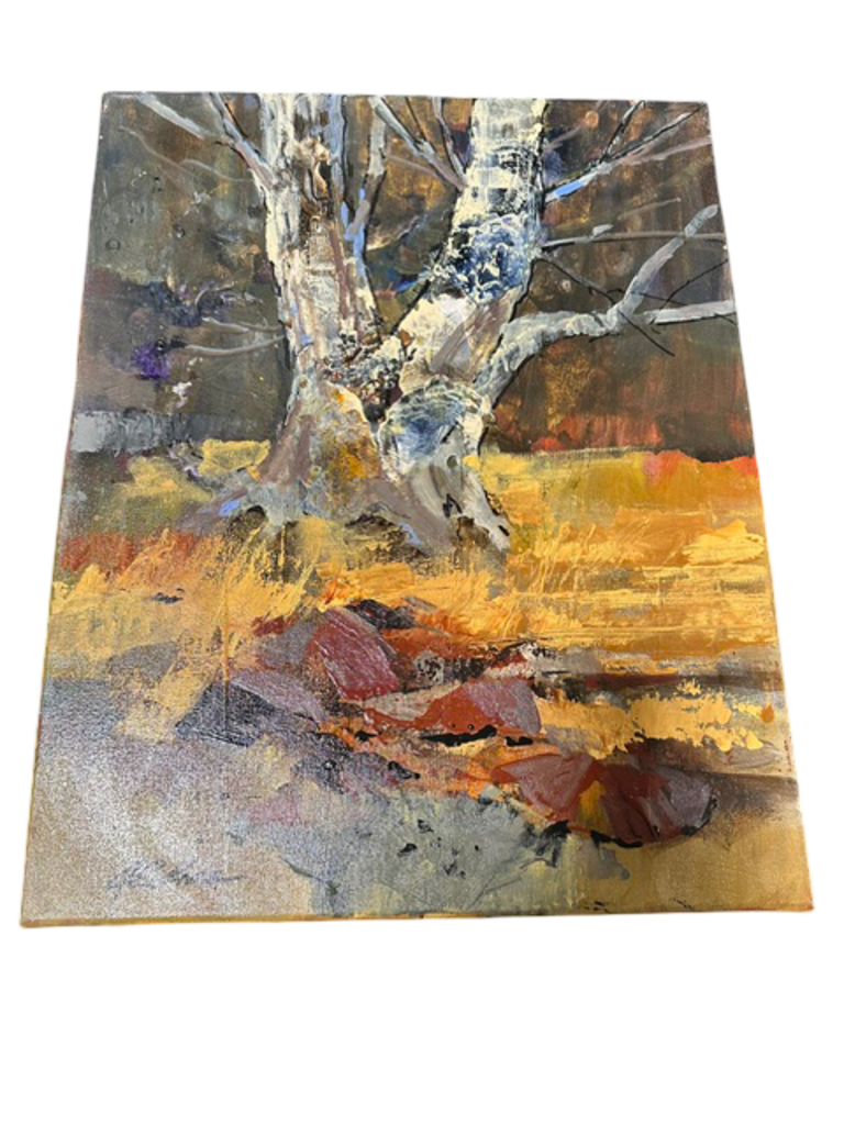 Jack Rickard Original Abstract Birch Tree Landscape Art on Canvas - 16x20