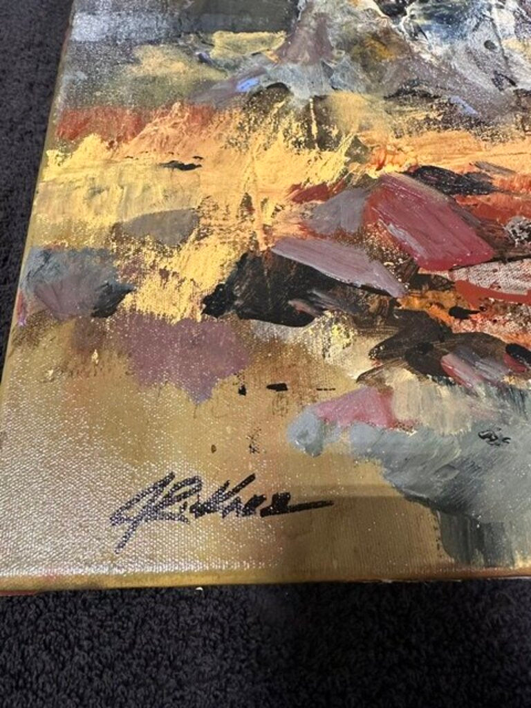 Jack Rickard Original Abstract Birch Tree Landscape Art on Canvas - 16x20