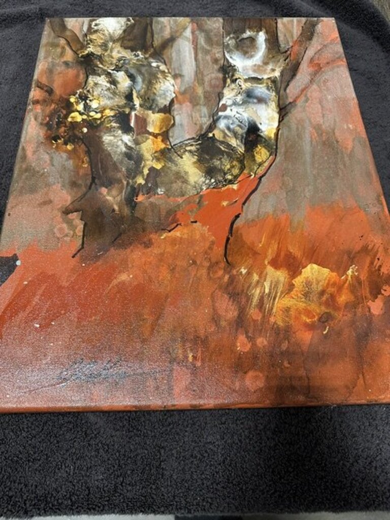 Jack Rickard Original Red Rock Tree Abstract Art on Canvas - 16x20